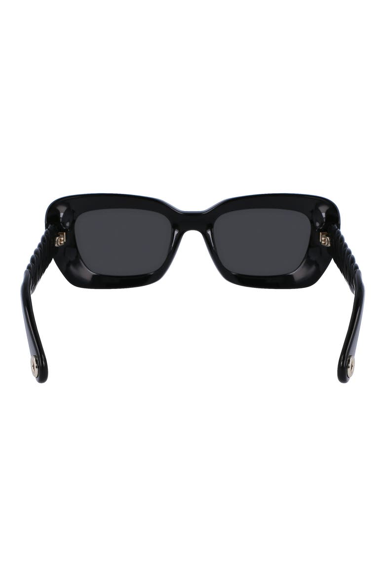 52mm Babe Modified Rectangular Sunglasses, Alternate, color, BLACK
