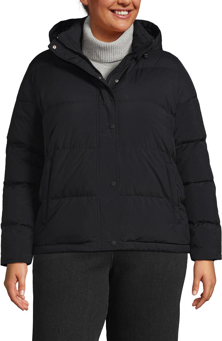Lands' End Wide Channel 600 Down Puffer Jacket, Main, color, Black