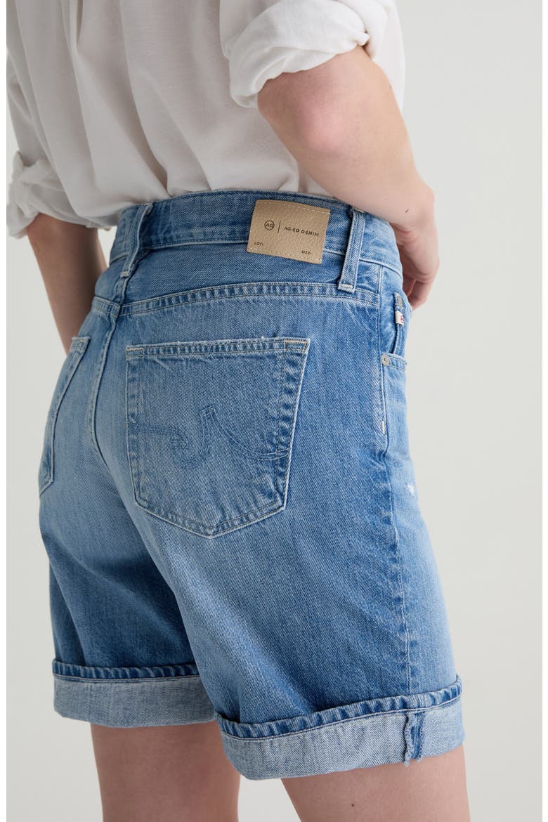 Ex-Boyfriend Distressed Cuffed Denim Bermuda Shorts, Alternate, color, 17 YEARS DIVERGENT