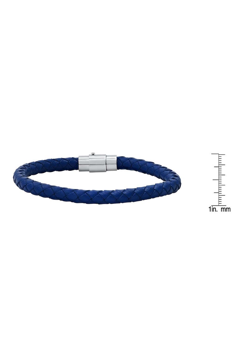 Men's Braided Leather Bracelet, Alternate, color, BLUE
