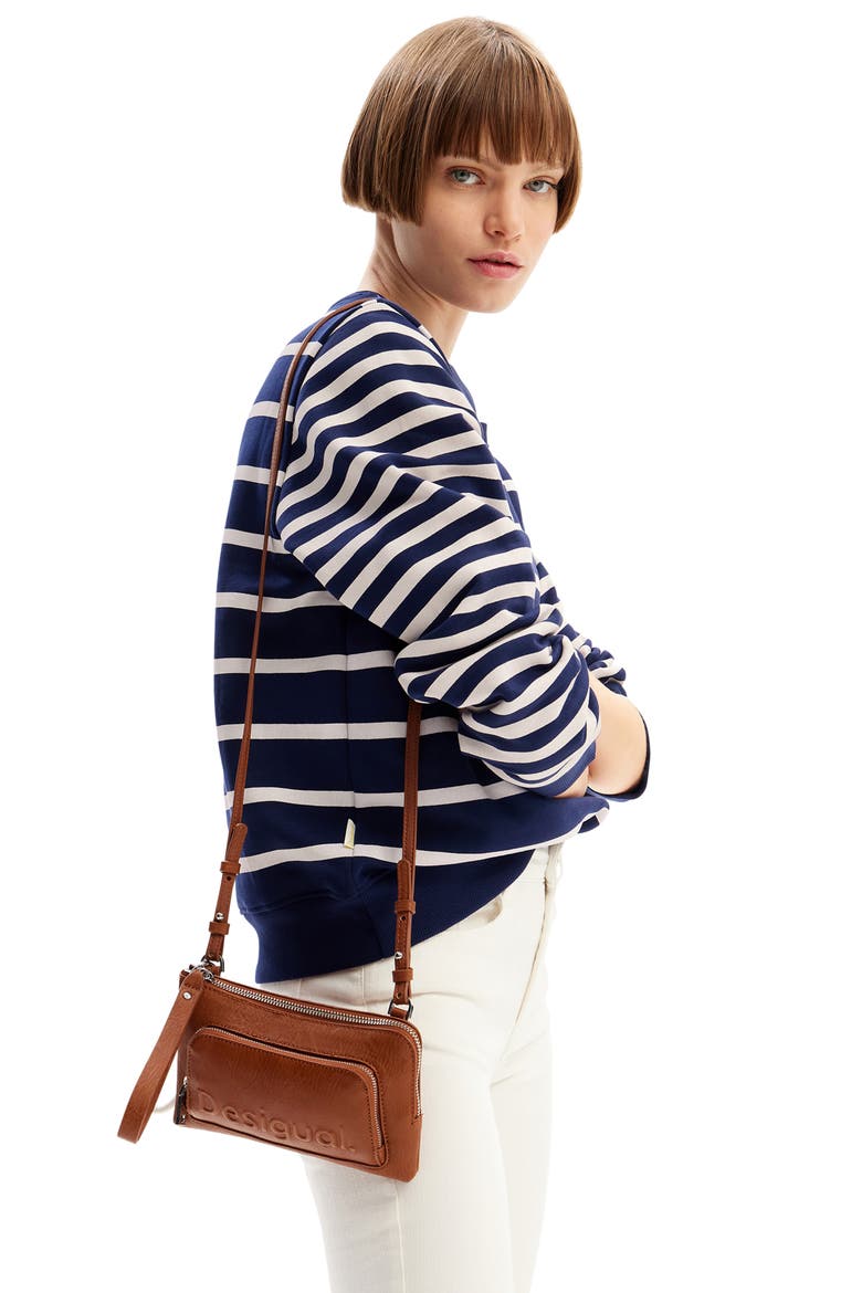 Marlon Stripe Cotton Sweatshirt, Alternate, color, BLUE