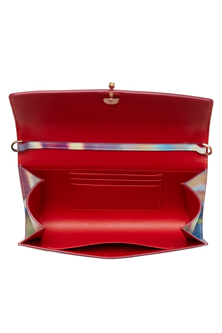 Bettina Tie Dye Patent Leather Wallet on a Chain, Alternate, color, M023 MULTI/ GOLD
