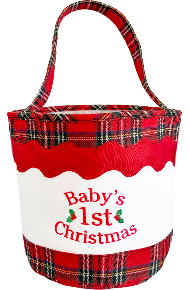 Bits & Bows Baby's 1st Christmas Tote, Main, color, Red