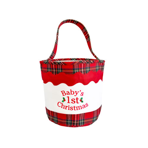 Bits & Bows Baby's 1st Christmas Tote In Red