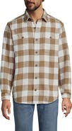Lands' End Authentic Flannel Shirt with Corduroy Collar
