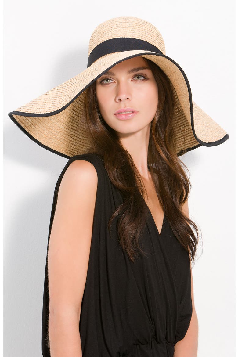 Wide Brim Floppy Straw Hat, Main, color, NATURAL