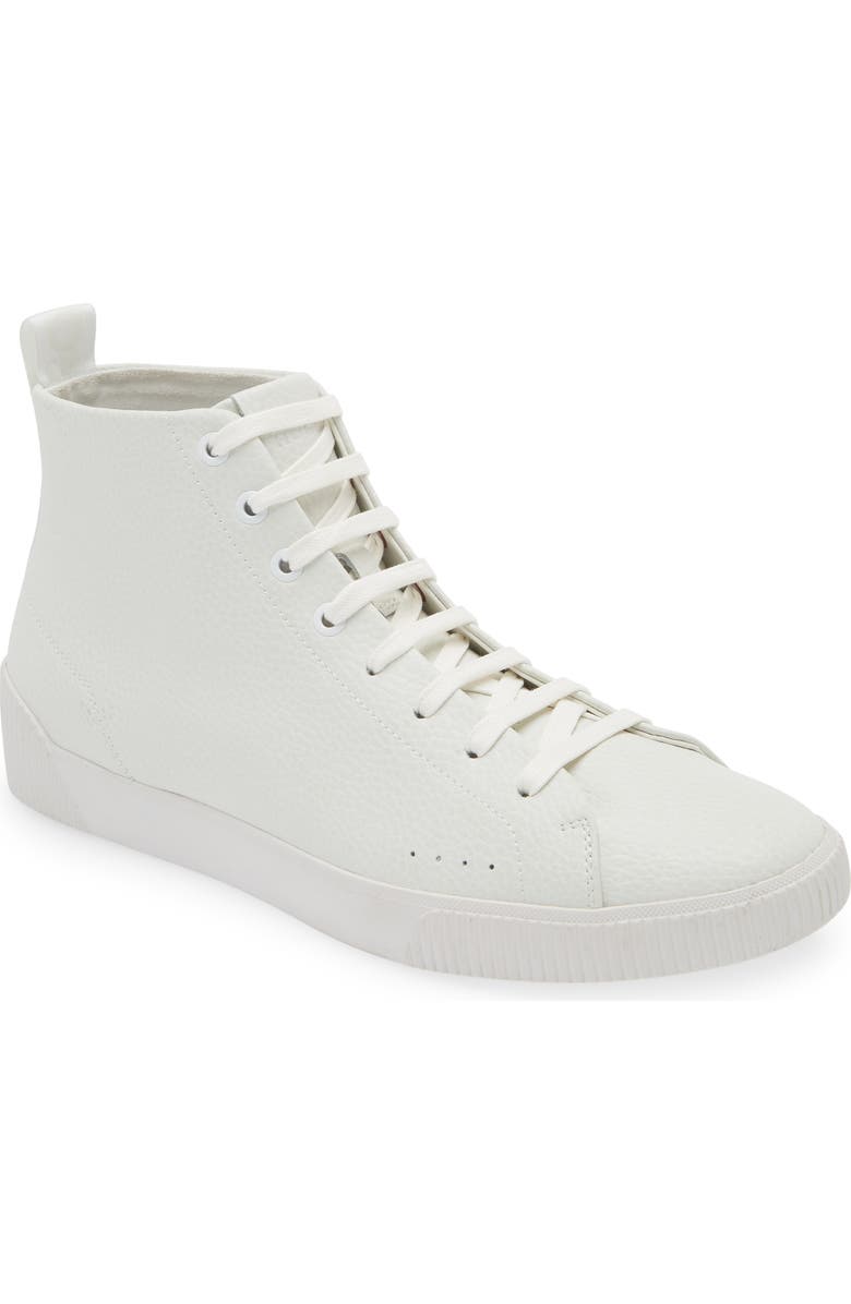 BOSS Zero Hi-Top Leather Sneaker, Main, color,