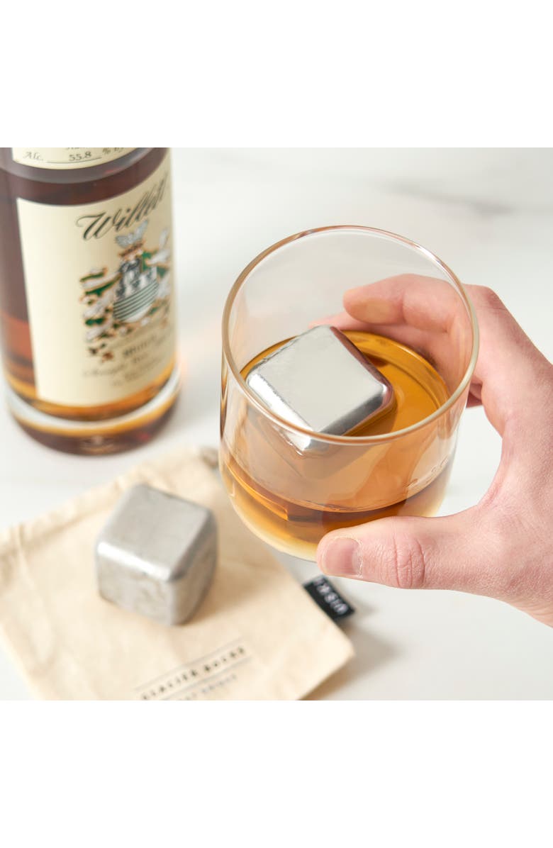 Viski Glacier Rocks Large Cubes in Stainless Steel Set of 2, Alternate, color, Silver