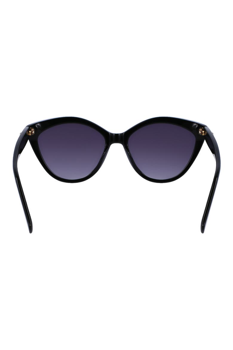 56mm Cat Eye Sunglasses, Alternate, color, BLACK