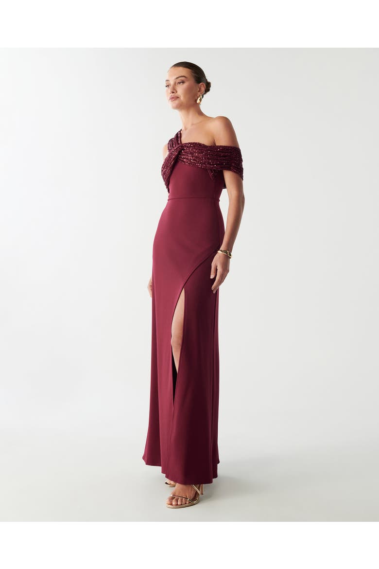Trisha Maxi Dress, Alternate, color, Burgundy