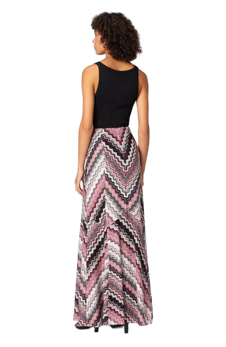 Missoni Long Flared Skirt With Lamé Serrated Zig Zag Pattern, Alternate, color, 
