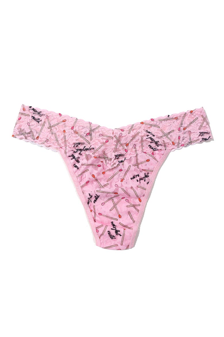 Vday Matchbox Original Rise Thong, Alternate, color, PERFECT MATCH PINK