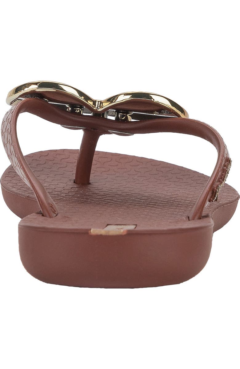 Ipanema Wave Heart Flip Flop, Alternate, color, Brown/ Gold