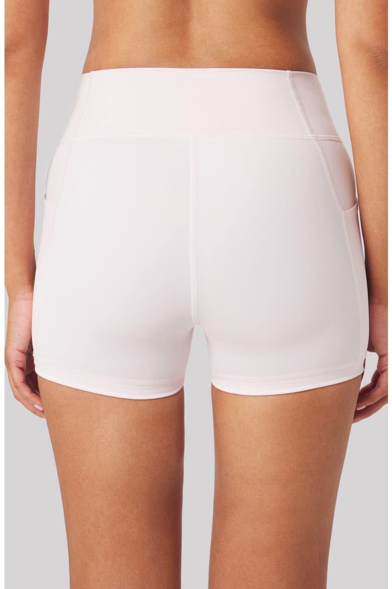 Heather High Waist Pocket Bike Shorts, Alternate, color, PETAL PINK