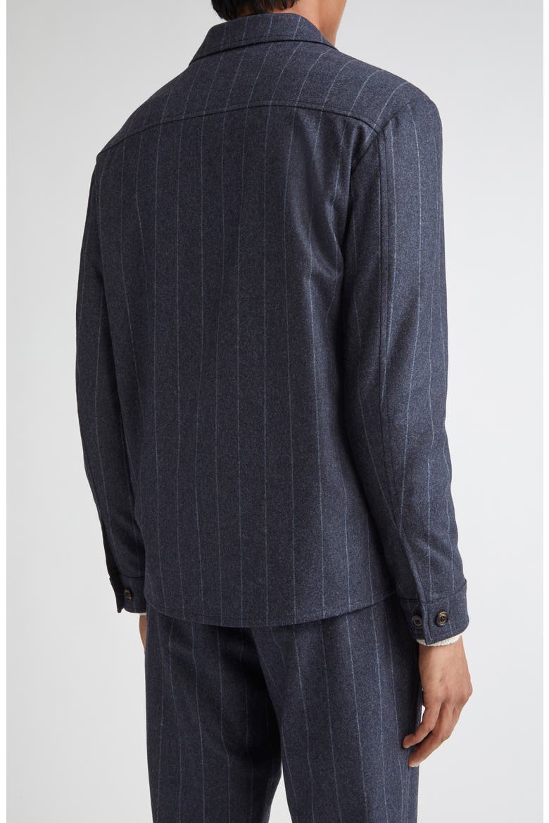 Stripe Stretch Virgin Wool & Cashmere Overshirt, Alternate, color, 11 NAVY BLUE