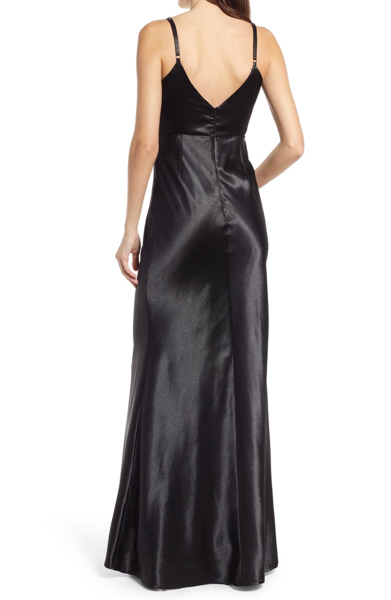 Lulus Make You Shine Satin Evening Dress, Alternate, color, 