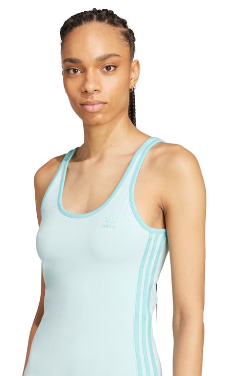 Adidas Originals Womens Adidas 3 Stripe Tank Dress In Semi Flash Aqua