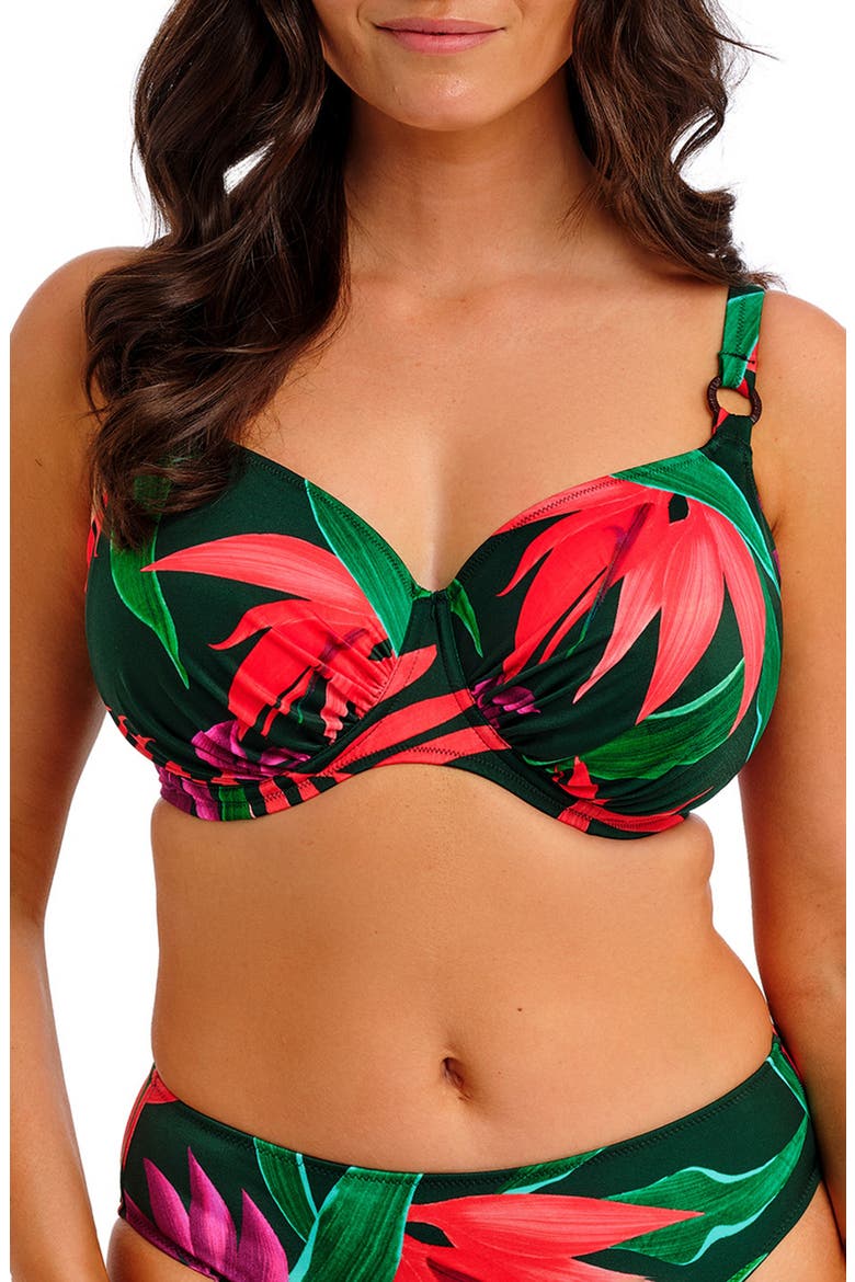 Pichola Gathered Underwire Bra, Main, color, MANGROVE