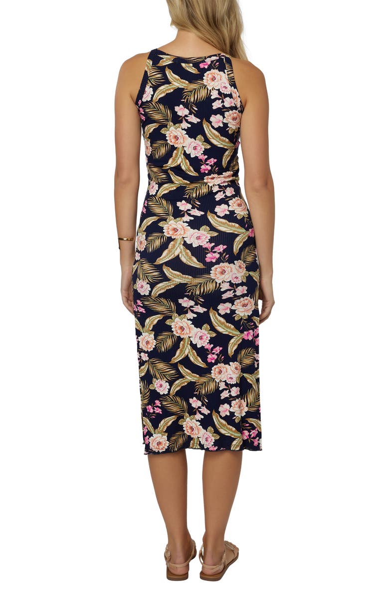 O'Neill Lagoon Floral Ribbed Midi Dress, Alternate, color,