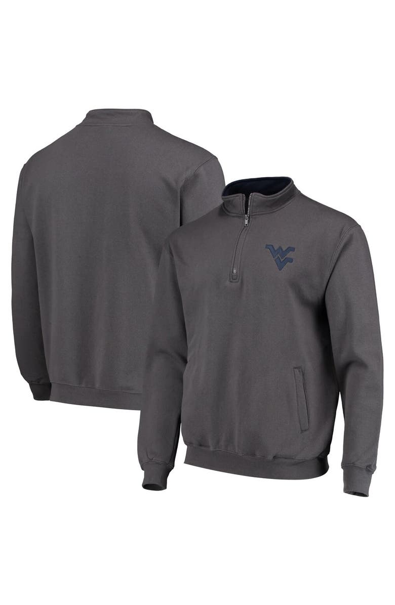 COLOSSEUM Men's Colosseum Charcoal West Virginia Mountaineers Tortugas Logo Quarter-Zip Jacket, Main, color, Charcoal