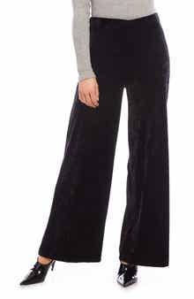 Crushed Velvet Ankle Wide Leg Pants