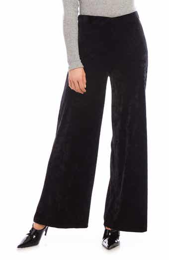 Crushed Velvet Ankle Wide Leg Pants