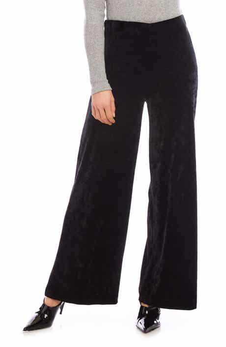 Crushed Velvet Ankle Wide Leg Pants