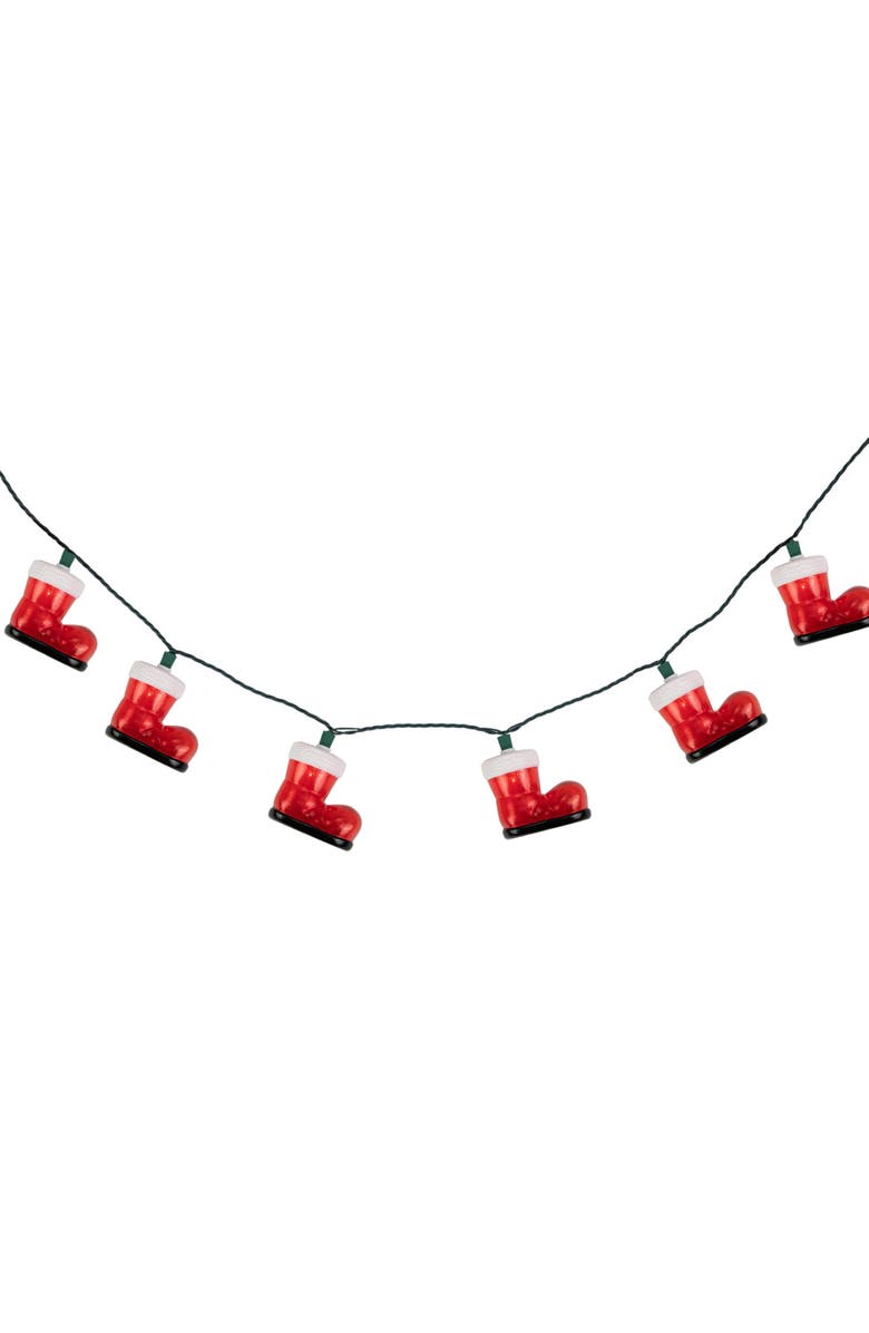 Northlight Santa's Boots Christmas Light Set - Clear - 7.5' Green Wire - 10ct, Alternate, color, Red