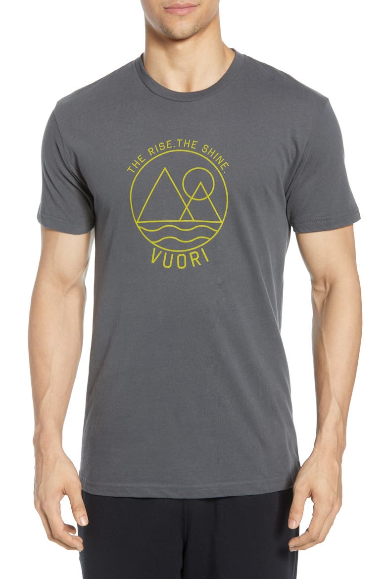 The Rise The Shine Graphic T-Shirt, Main, color, CHARCOAL