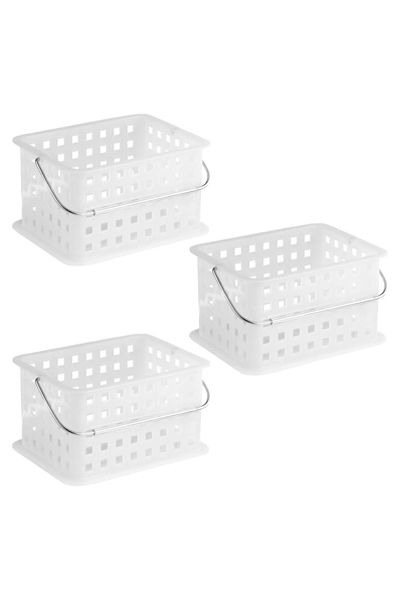Small Stackable Shower Basket - Set of 3 - Made in USA, Main, color, Clear/Frost