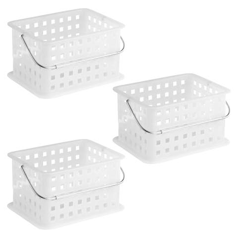 Small Stackable Shower Basket - Set of 3 - Clear/Frost - Made in USA