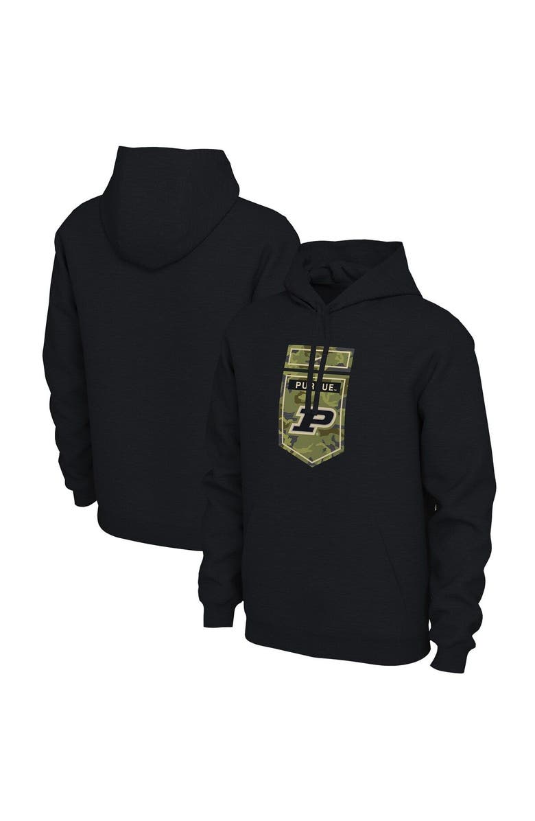 Nike Men's Nike Black Purdue Boilermakers Veterans Camo Pullover Hoodie, Main, color, 