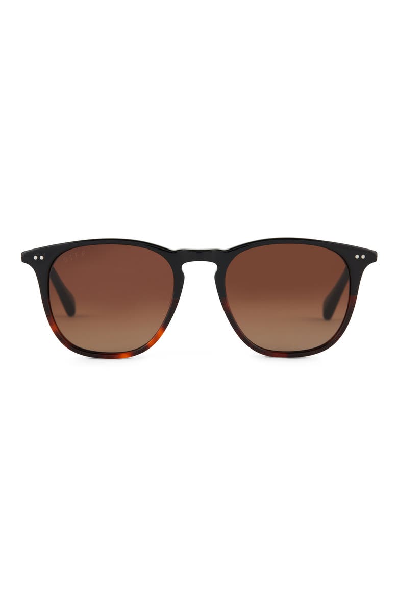 Maxwell 51mm Gradient Polarized Round Sunglasses, Main, color, DARK BROWN
