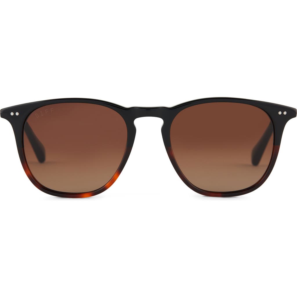 Diff Maxwell 51mm Gradient Polarized Round Sunglasses In Brown