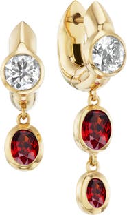Uniform Object Ruby & Diamond Tusk Drop Earrings