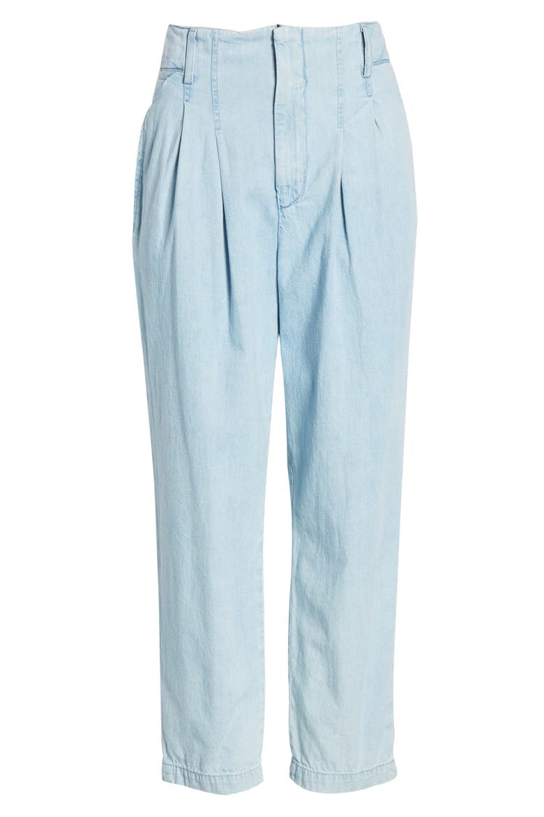 Yasmeen Pleated Crop Trousers, Alternate, color, DIVINE BLUE