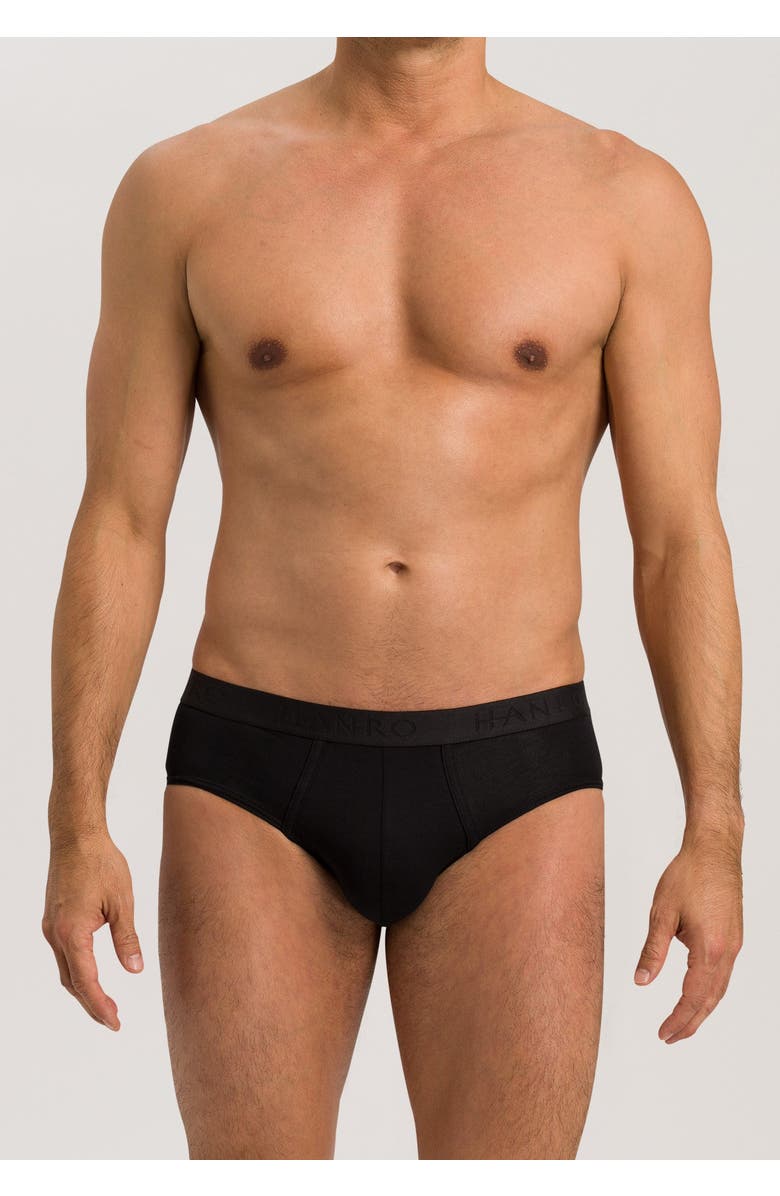 Hanro Cotton Essentials Cotton Brief, Alternate, color, All Black