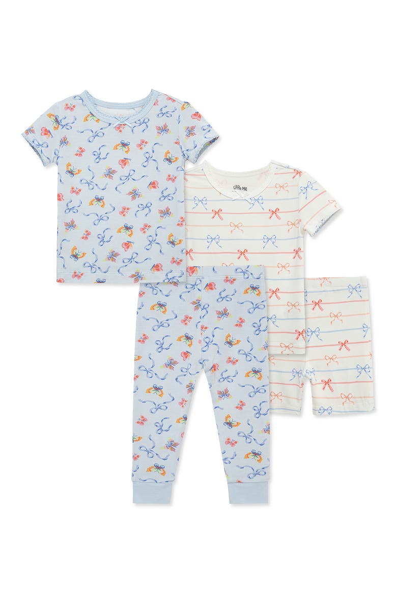 2-Pack Bows Stretch Viscose Pajamas Set, Main, color, BLUE