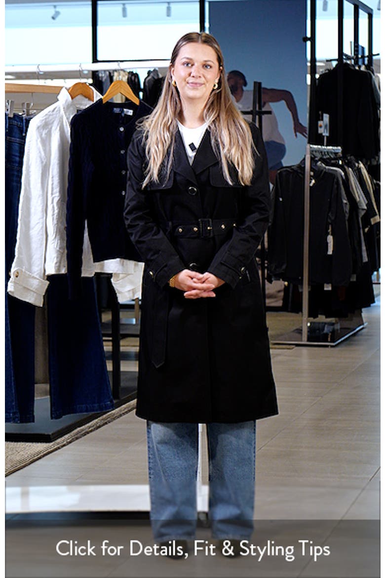 Back Button Cotton Blend Trench Coat video
