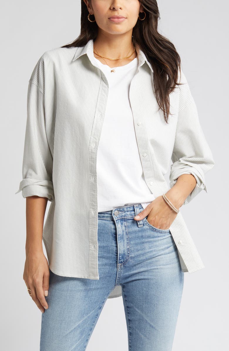 beachlunchlounge Stripe Oversize Shirt, Alternate, color, 