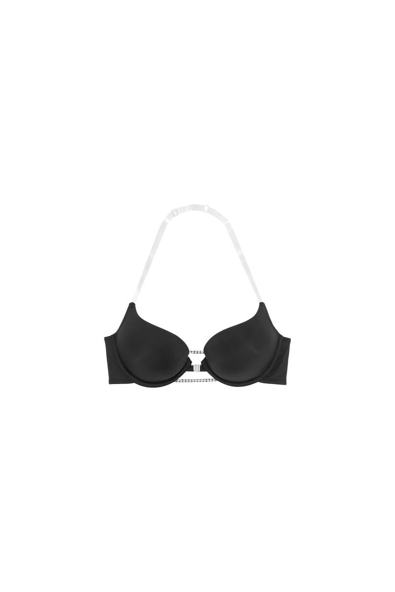 Women's Rhinestone Push Up Bra, Alternate, color, Black