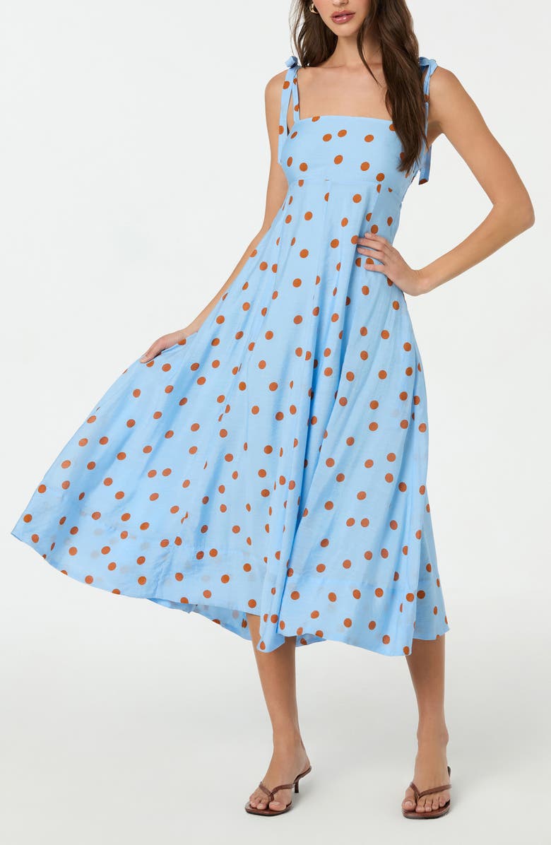 ASTR the Label Lilliana Polka Dot Sundress, Alternate, color, Blue Rust Polkadot