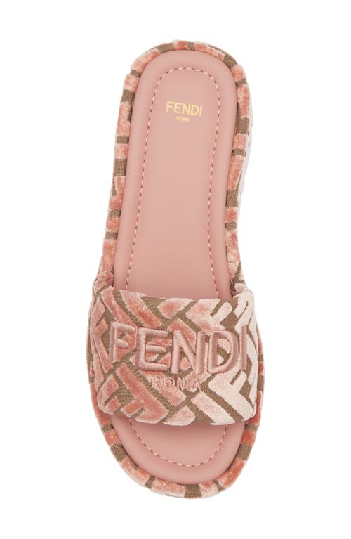 Fendi Sunshine Platform Wedge Slide Sandal