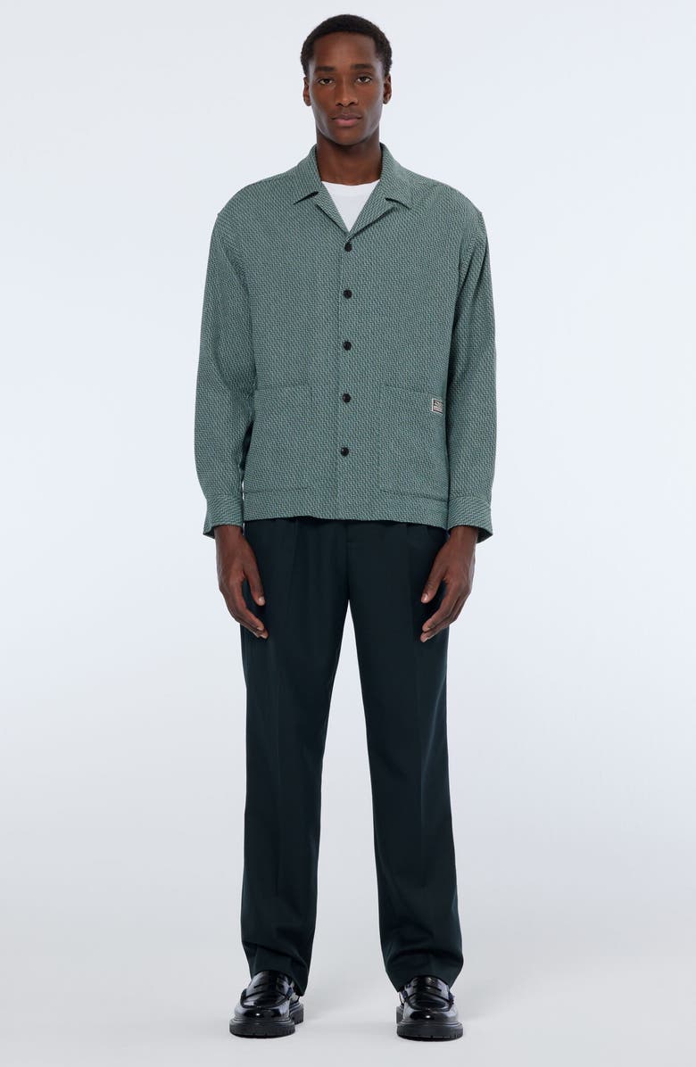 Scotch & Soda Textured Cotton Overshirt, Alternate, color, Amsterdam Green