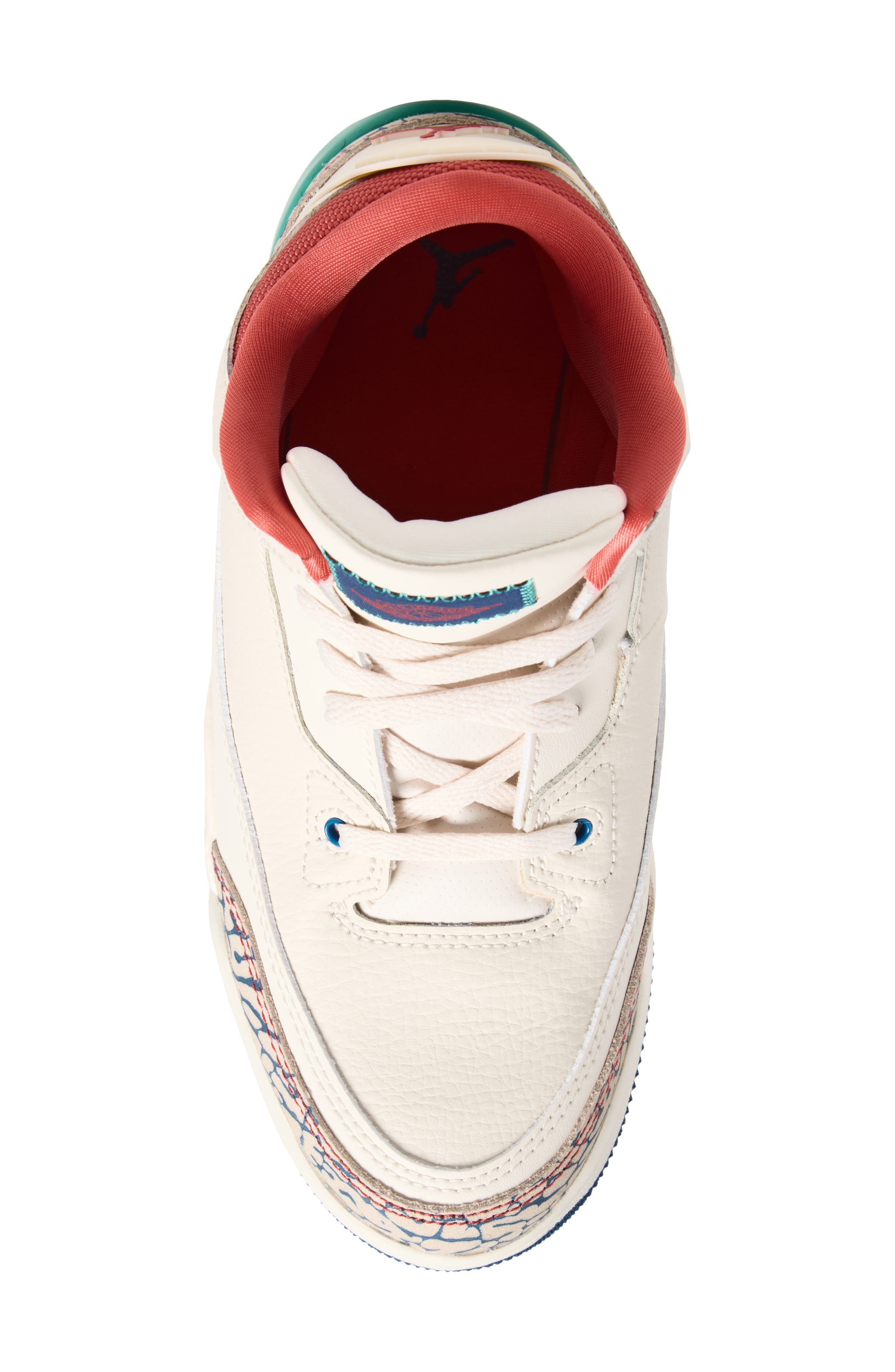 Kids' Air Jordan 3 Retro Sneaker, Alternate, color, CHALK/ TRACK RED/ BLUE/ GREEN
