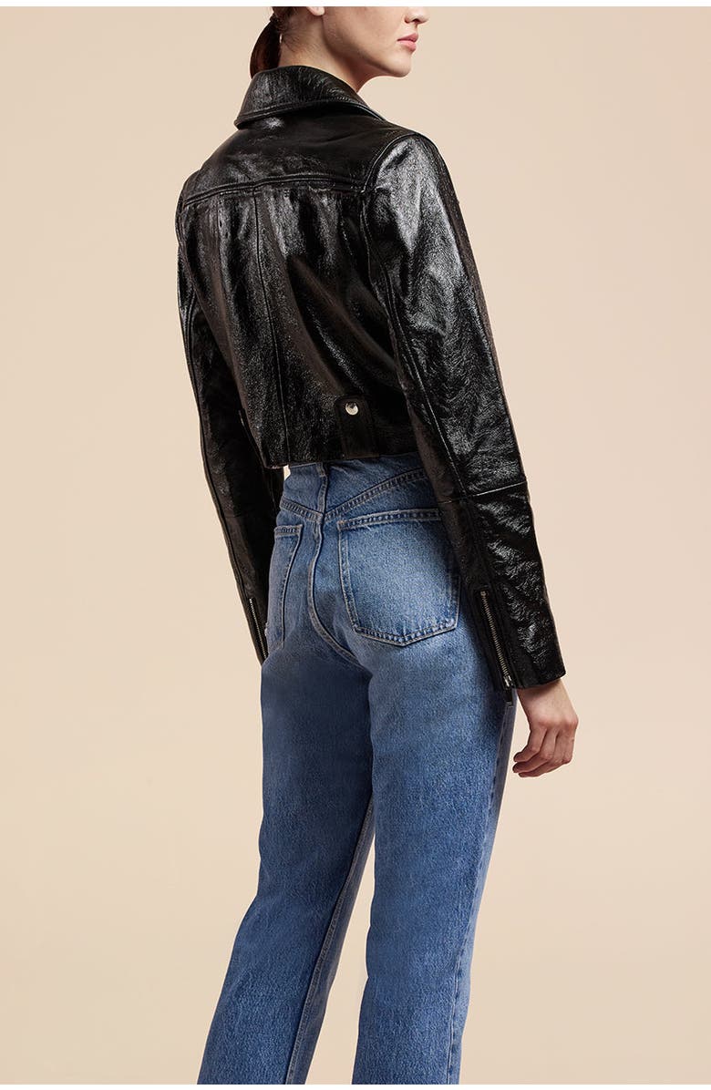 Rebecca Taylor Patent Moto Jacket, Alternate, color,