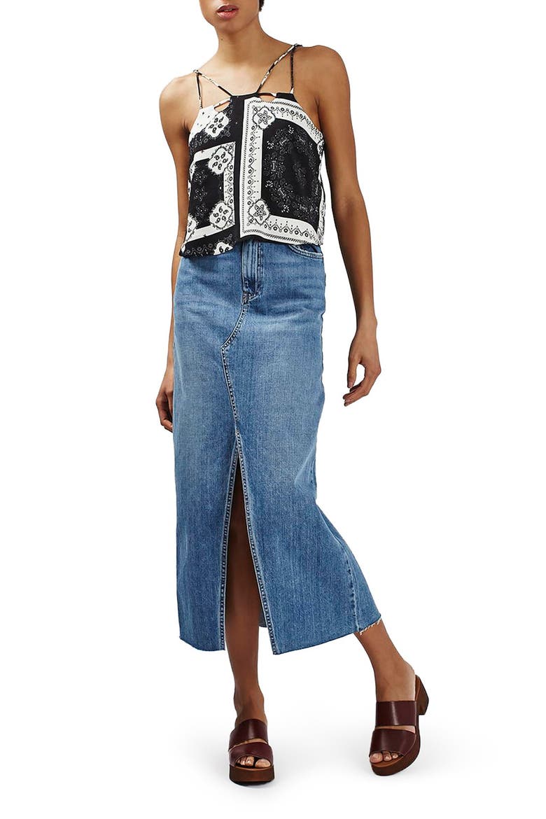 Bandana Print Strappy Crop Camisole, Alternate, color, BLACK MULTI