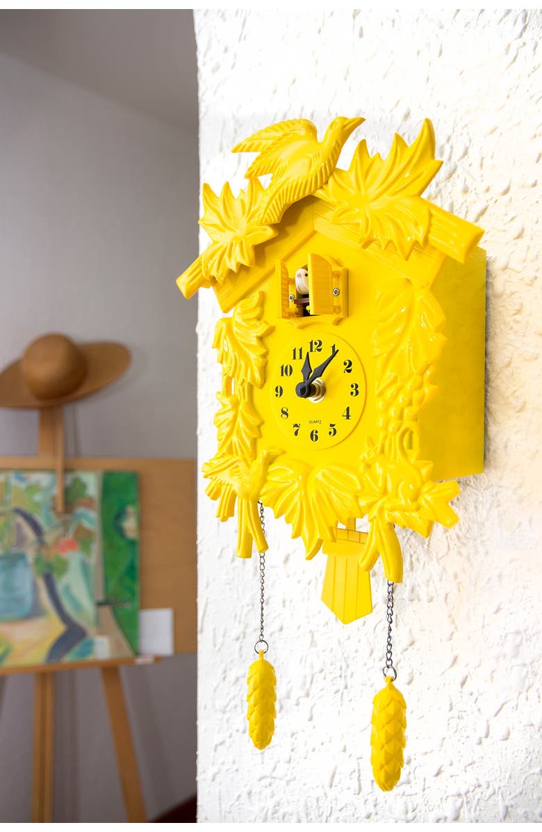 WALPLUS Yellow Cuckoo Clock in Yellow, Main, color, Multi