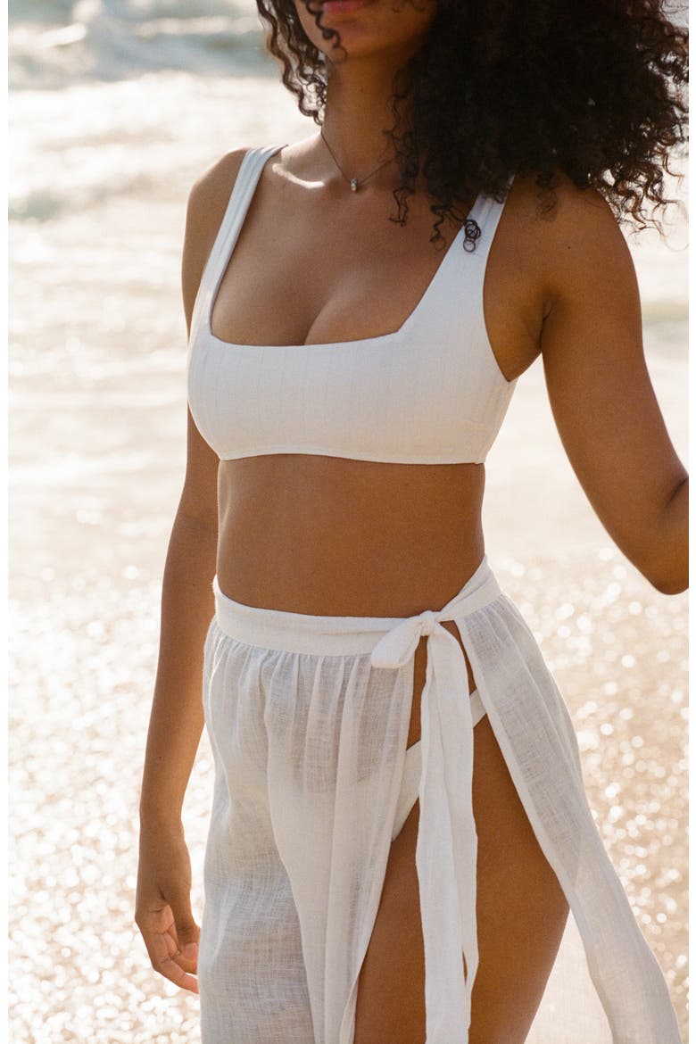 Mika Bralette Bikini Top, Alternate, color, WHITE