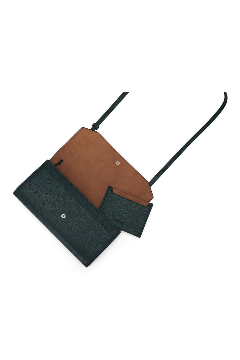 Mandy Leather Crossbody Wallet, Alternate, color, DARK GREEN